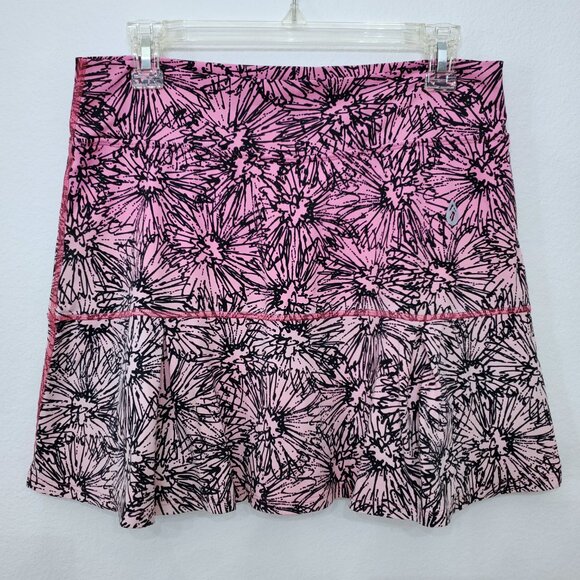 Dona Jo JoJo Abstract Floral Print Ombre Tennis Golf Pickleball 16" Skirt - Picture 1 of 10